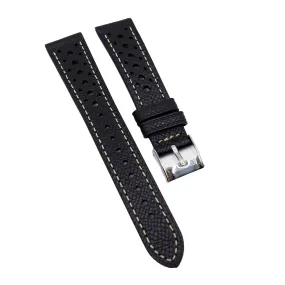 19mm Black Epsom Calf Leather Racing Watch Strap