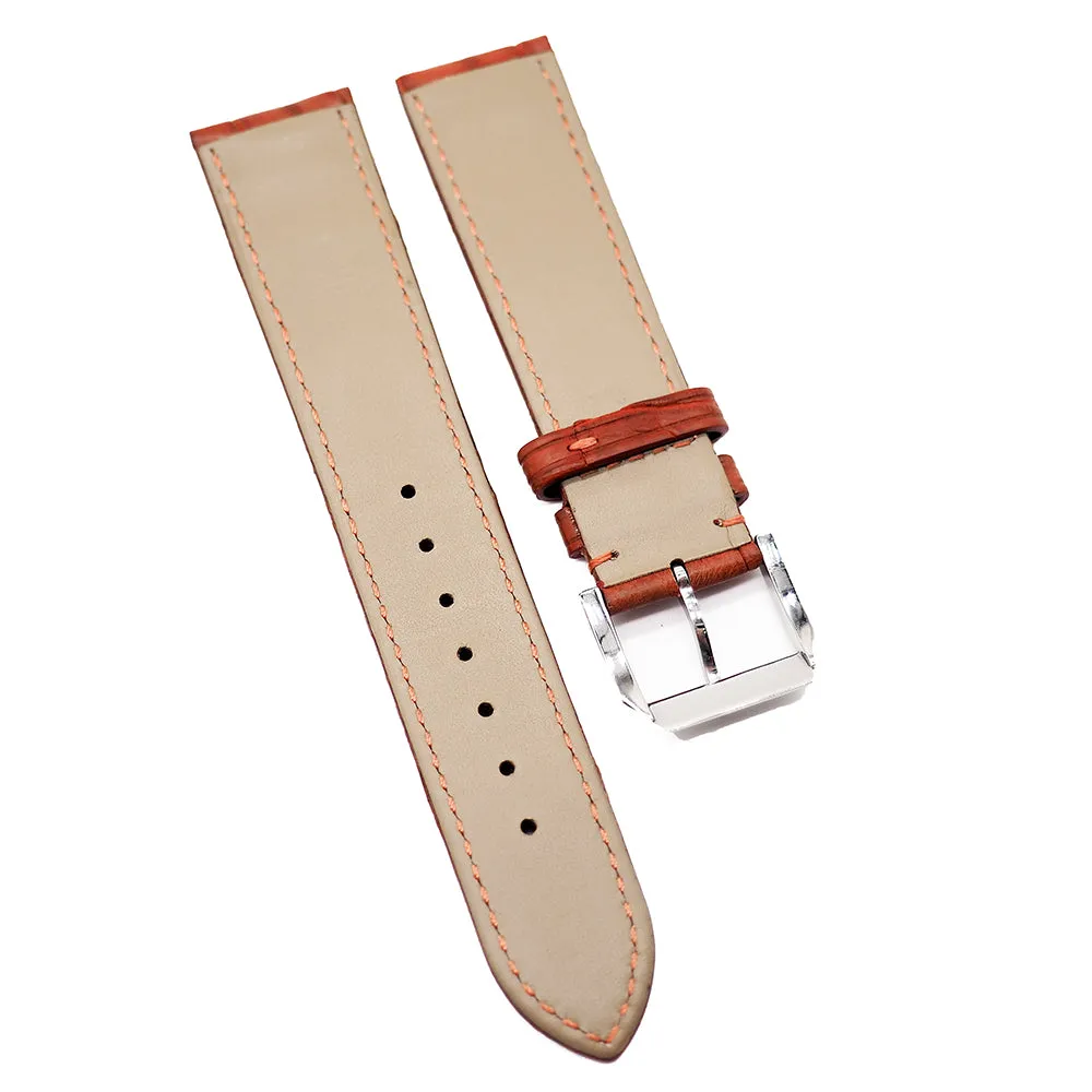 20mm Barn Red Alligator Leather Watch Strap