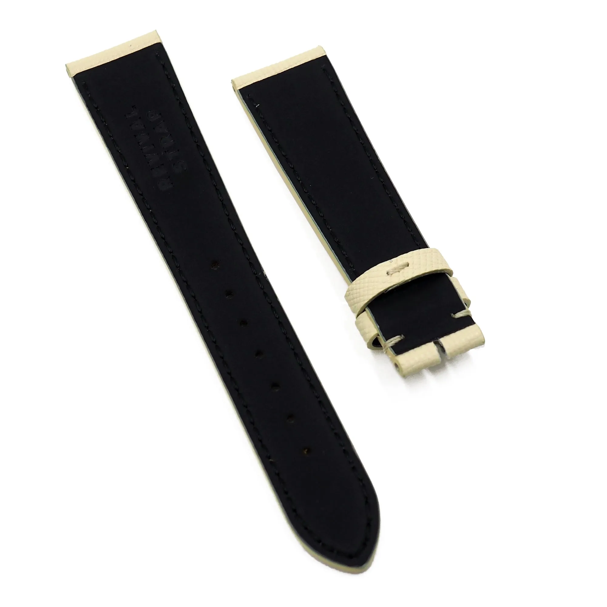 20mm Milkshake White Saffiano Leather Watch Strap