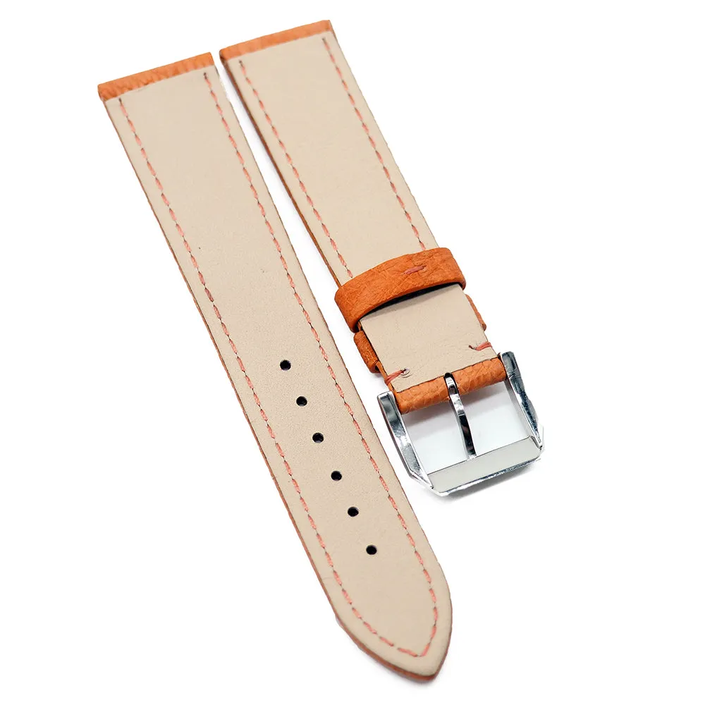 20mm Tiger Orange Ostrich Leather Watch Strap