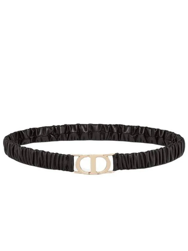 30 Montaigne Stretch Leather Belt Black