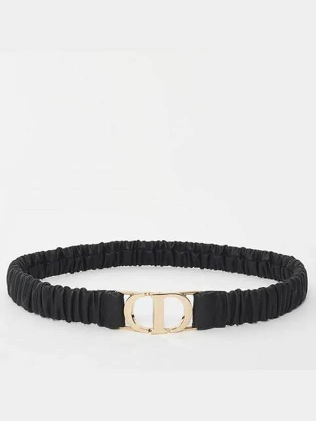 30 Montaigne Stretch Leather Belt Black