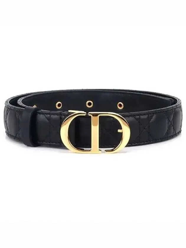 30MM Montaigne Cannage Calfskin Belt Black