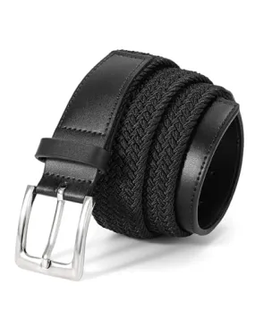 BELTROAD Men's Elastic Braided Belt Leather Woven Stretch Belts for Men Casual Jeans Pants Dress Birthday Gifts Mens Golf Belt for Wasit 31"-34"