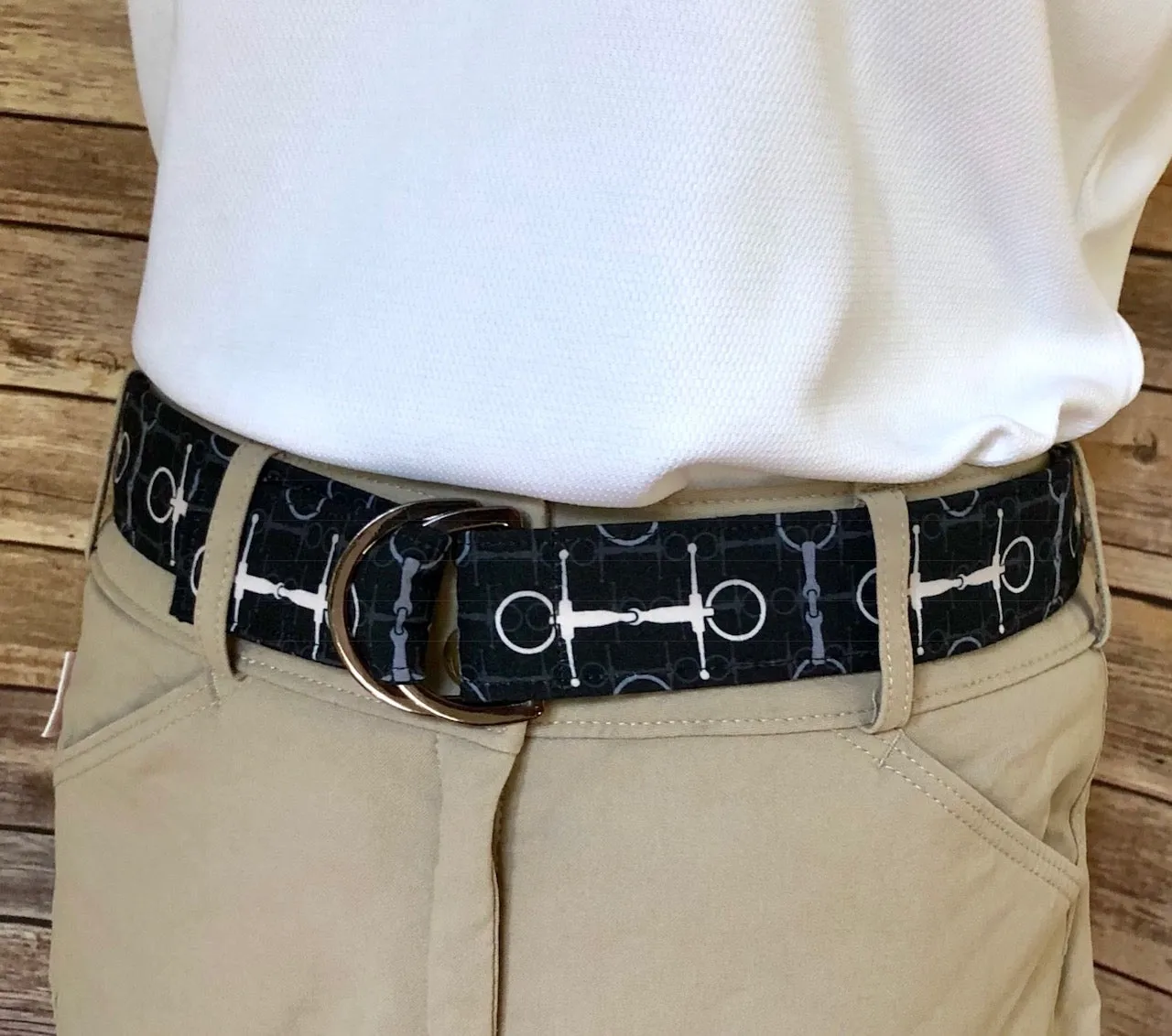 Black Bits and Bits Fabric Belt