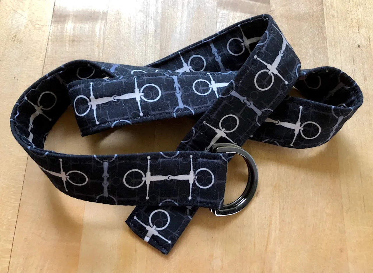 Black Bits and Bits Fabric Belt