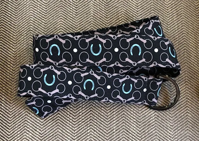 Black Horseshoes Fabric Belt