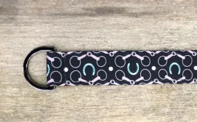 Black Horseshoes Fabric Belt