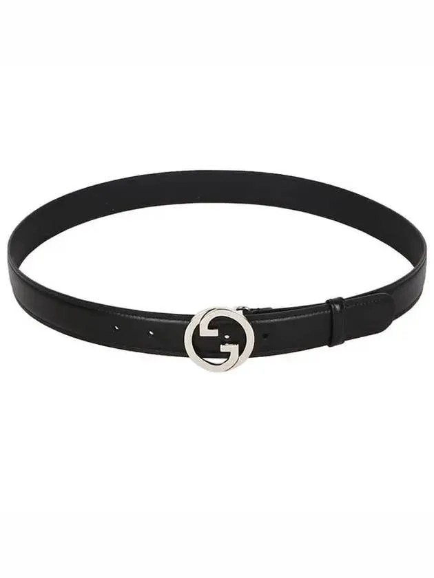 Blondie Interlocking G Buckle Leather Belt Black