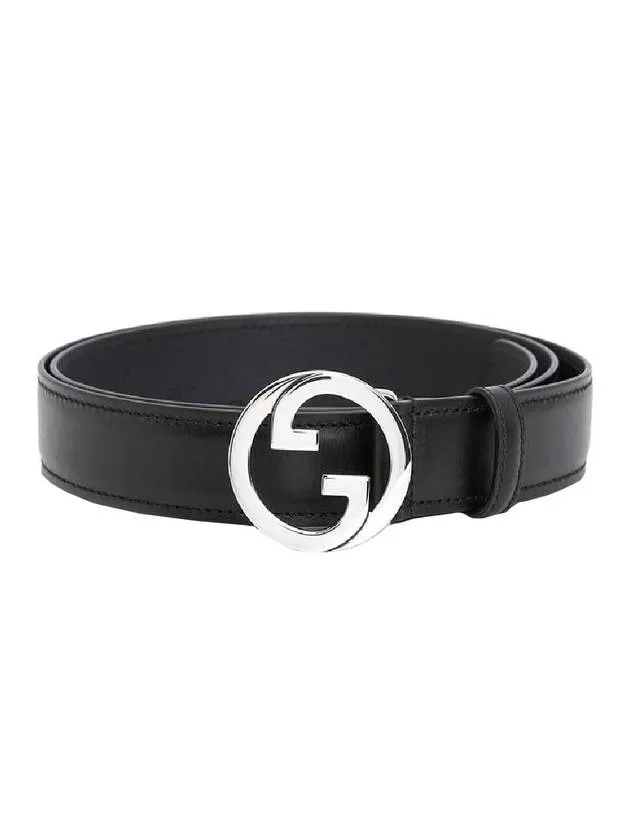 Blondie Interlocking G Buckle Leather Belt Black