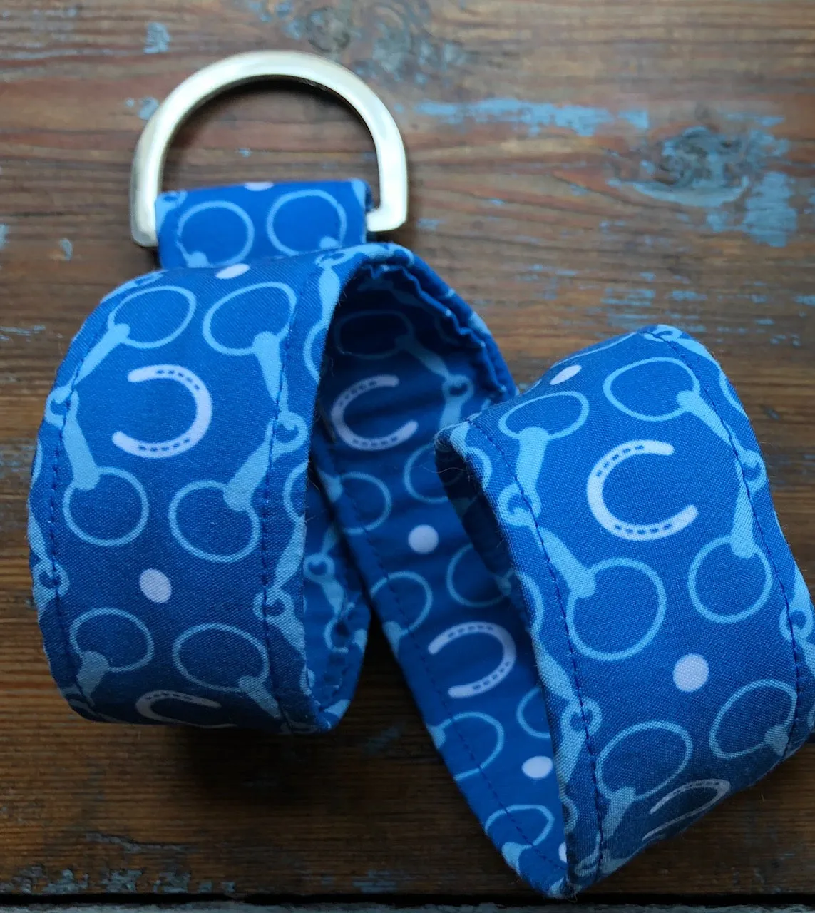 Blue Horseshoes Fabric Belt