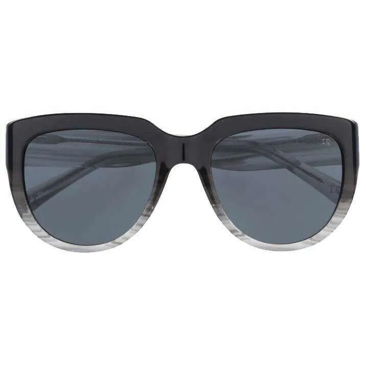 Botaniq Retro Round Sunglasses - Black/Grey