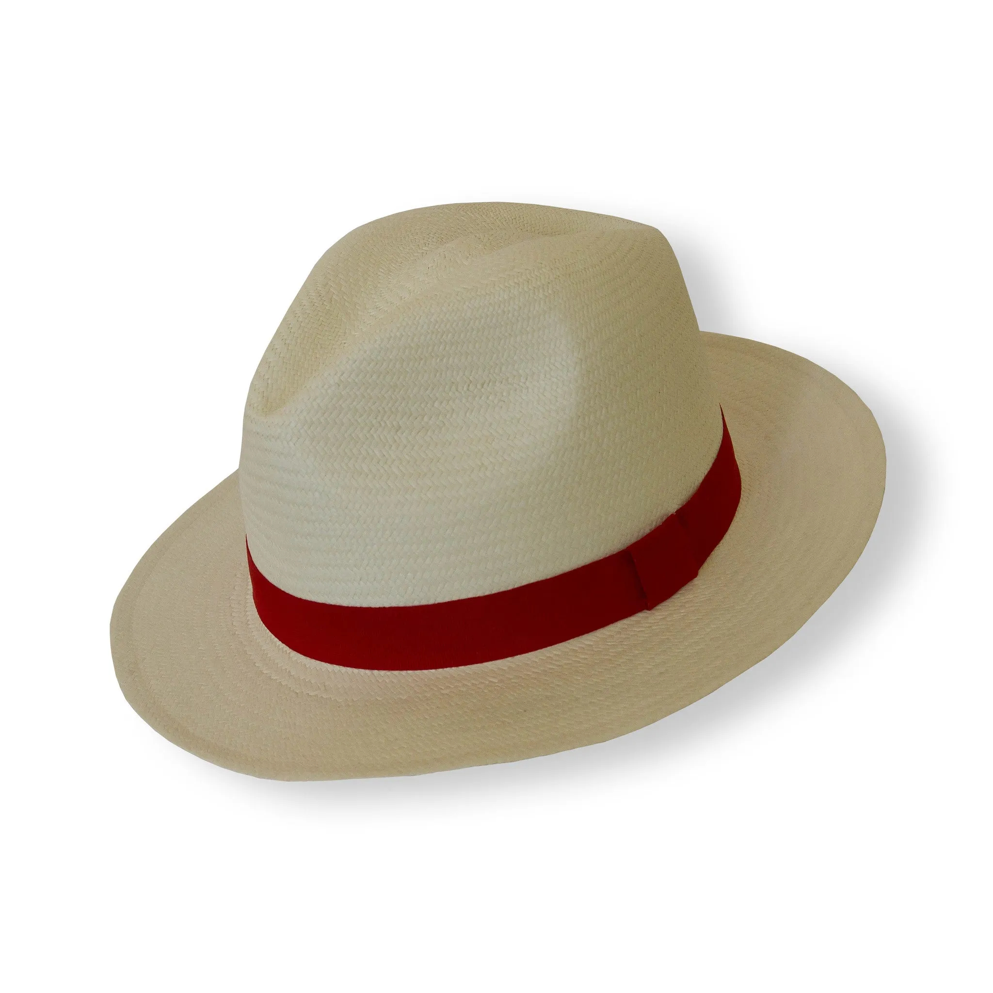 Boys Fedora Panama Hat - Red Band