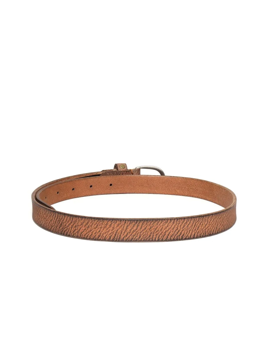 Brown Leather Diamante Studded Belt