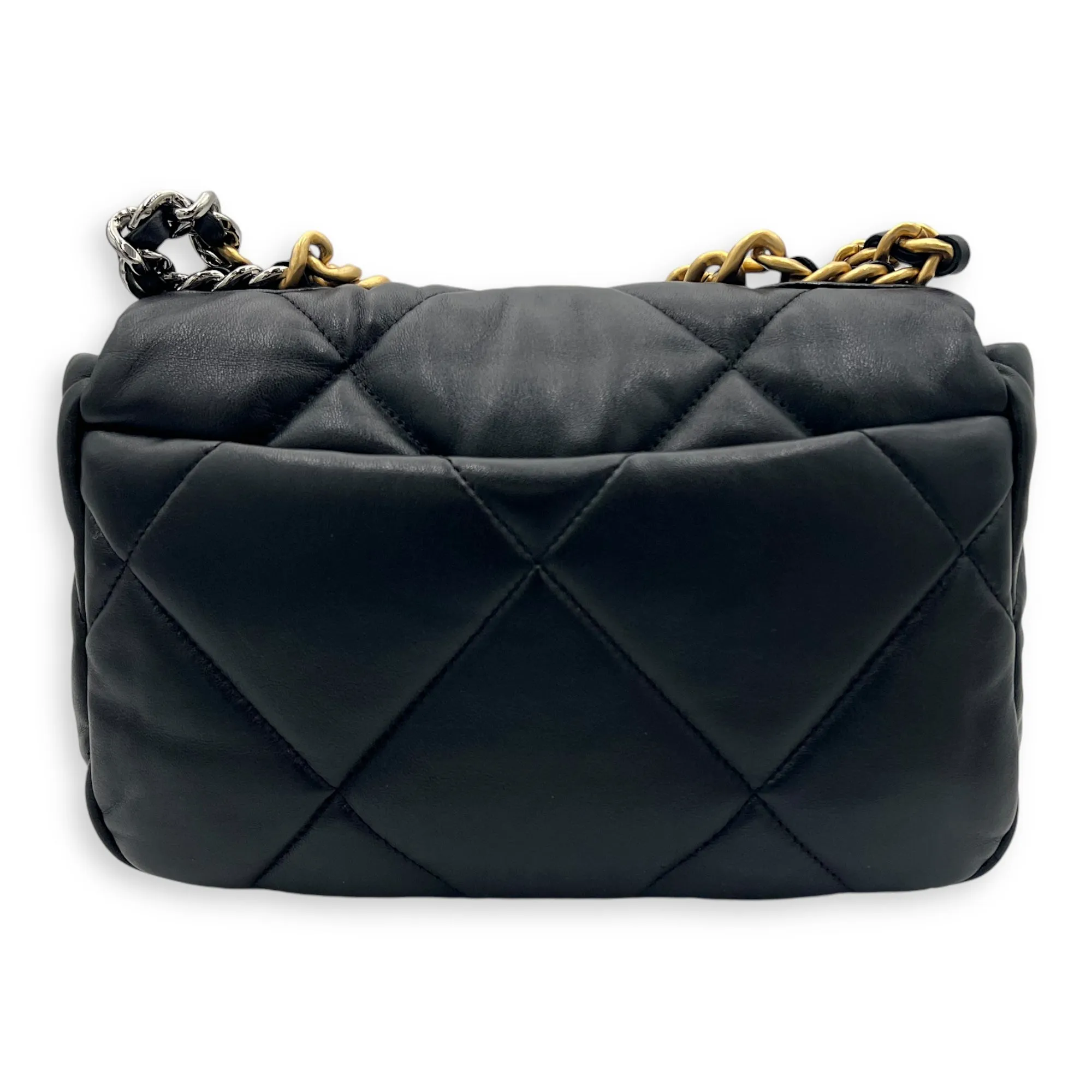 C19 Small Black Crossbody Bag in Lambskin, Mixed hardware