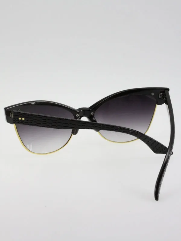 Cat Eye Sunglasses Skin embossed print on the arms