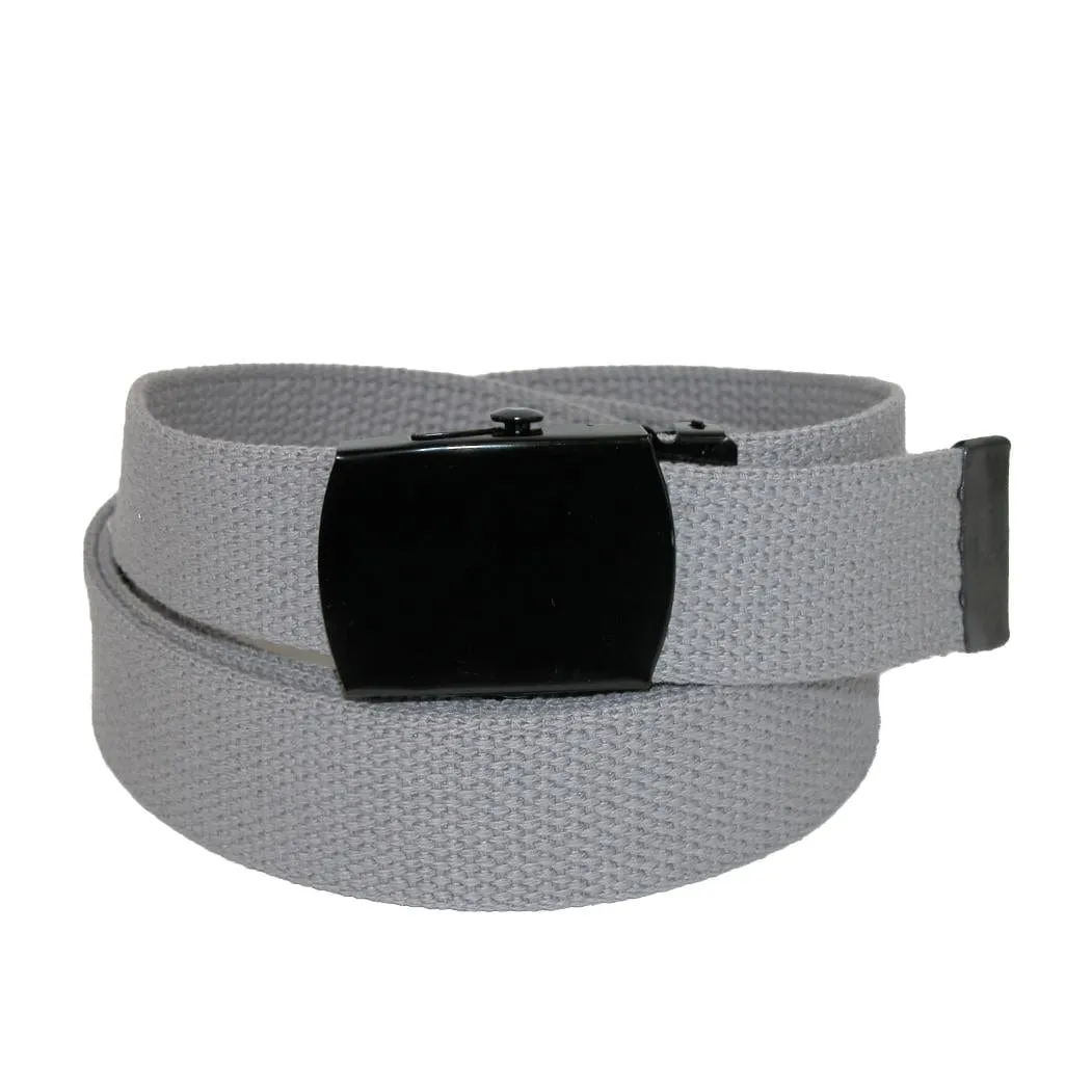 CTM® Fabric Adjustable Belt with Black Buckle