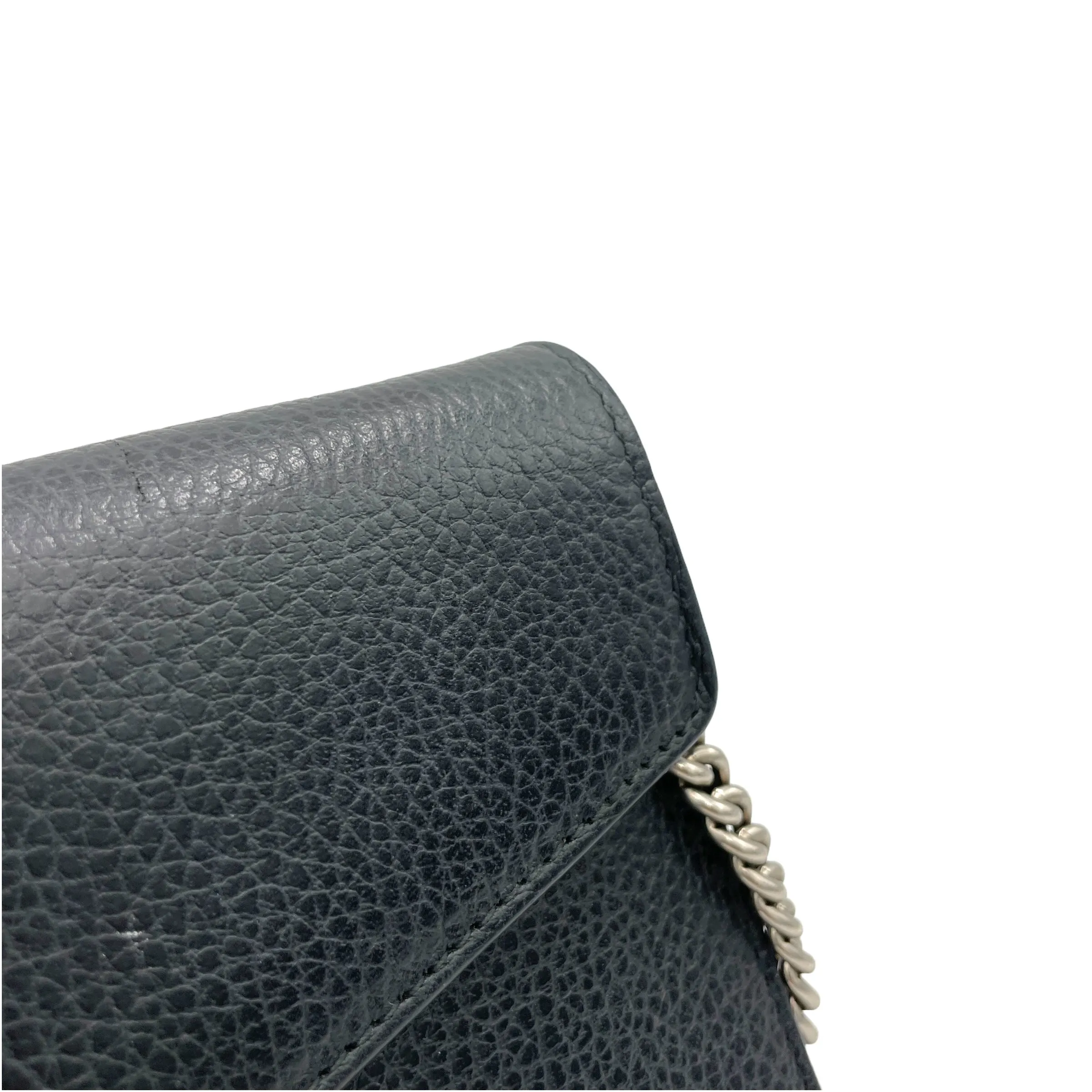 Dionysus Crossbody Bag  Black in Calfskin , Silver Hardware