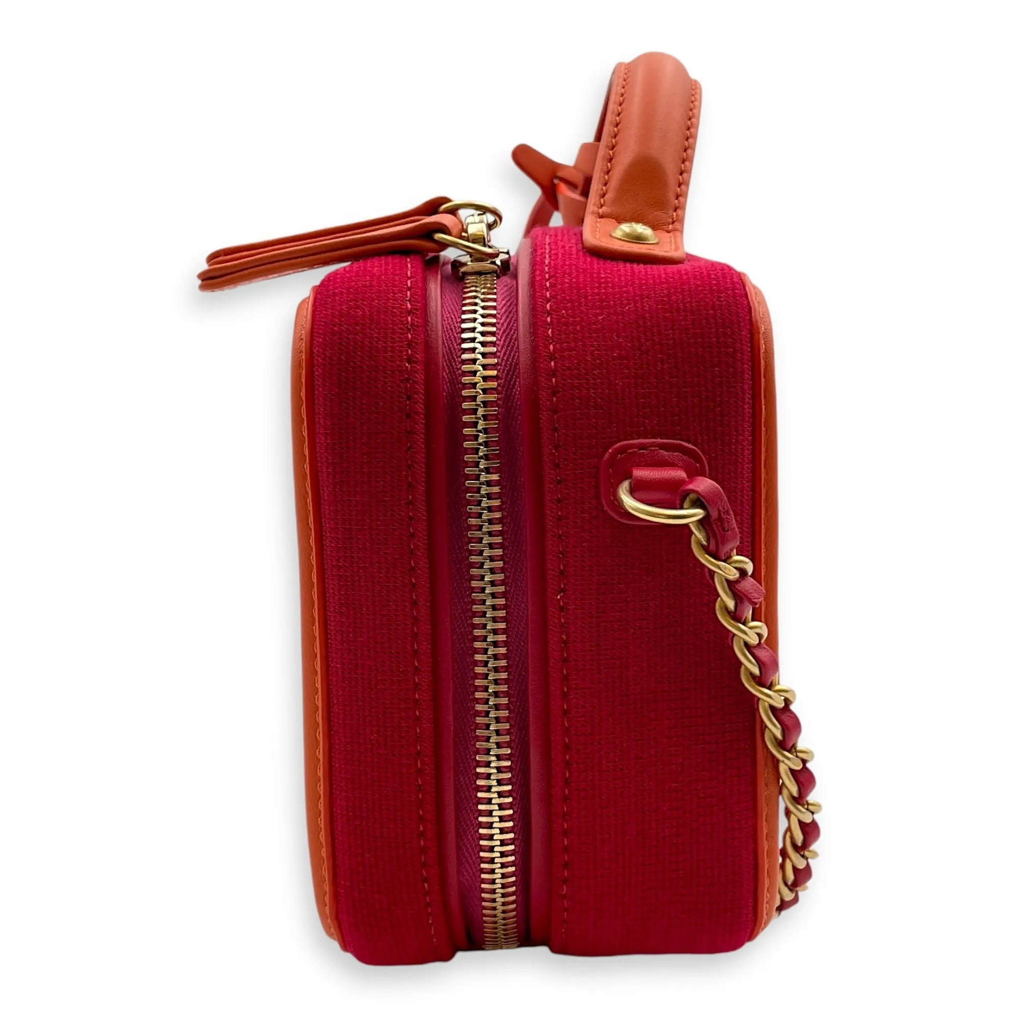 Filigree Vanity (16cm) Small Multicolour Crossbody Bag in Jersery/Calfskin, Gold hardware