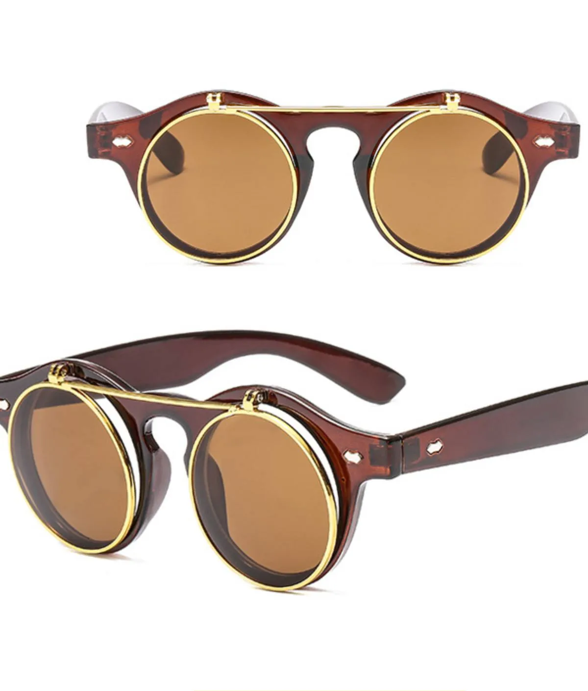 Foldable Round Shape Frame Sunglasses