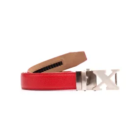 Full Grain Leather Golf Belt Red