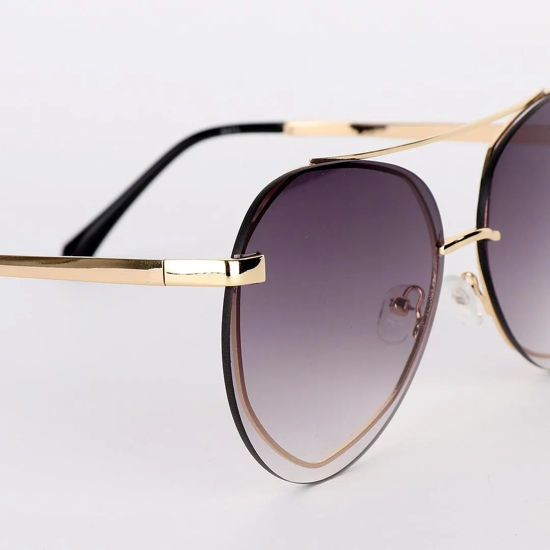 GC Rim frame Acetate And Gold Metal Brown Lens Sunglasses