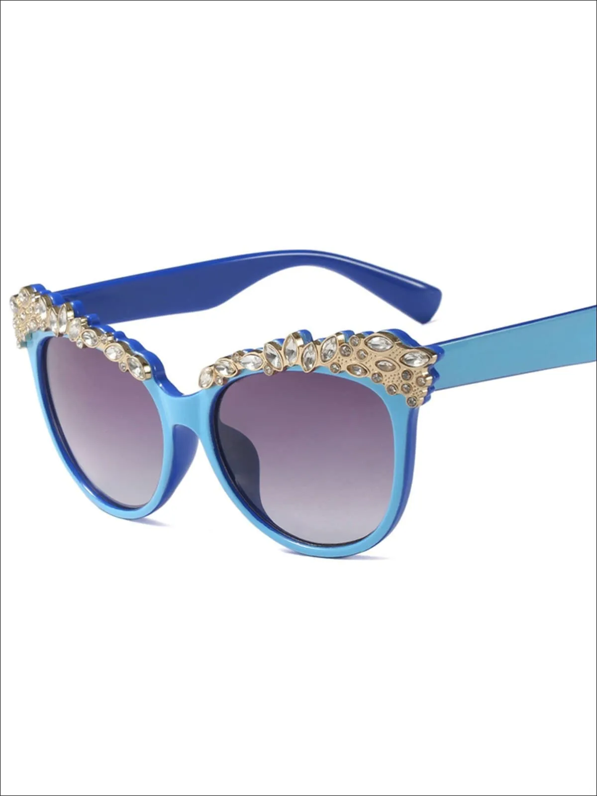 Girls Crystal Embellished Cat Eye Sunglasses