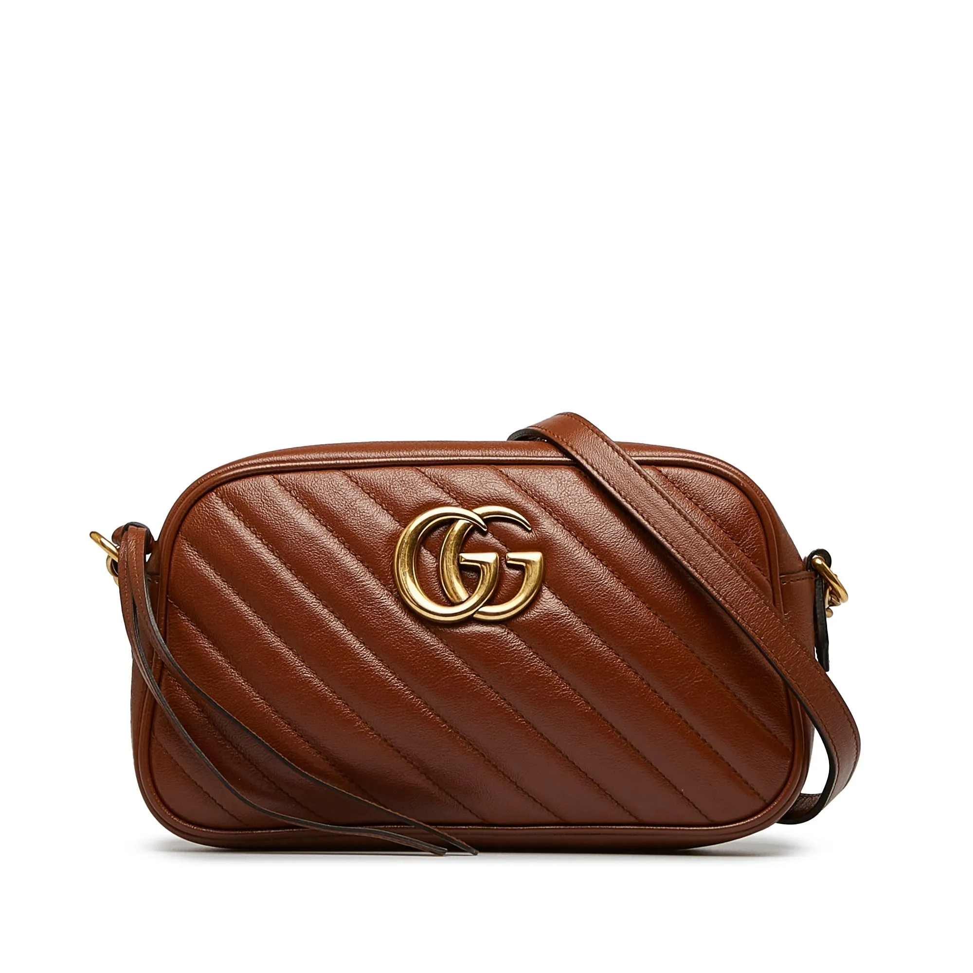 Gucci GG Marmont Small Brown Matelassé