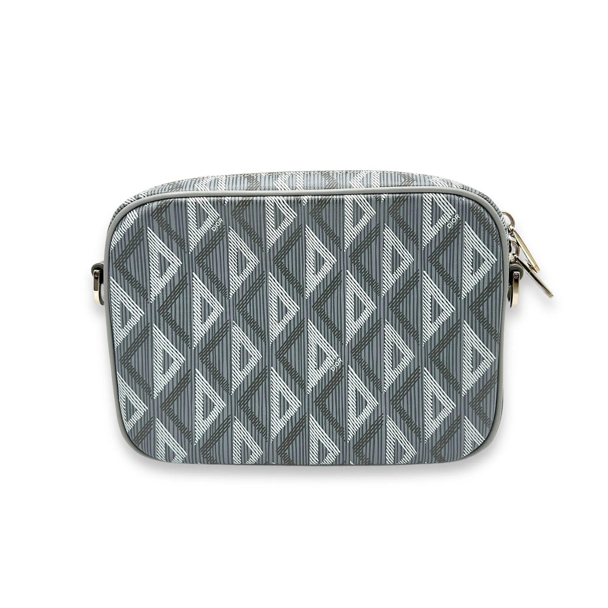 Hit The Road Grey Crossbody Bag in Coated Canvas, Silver hardware