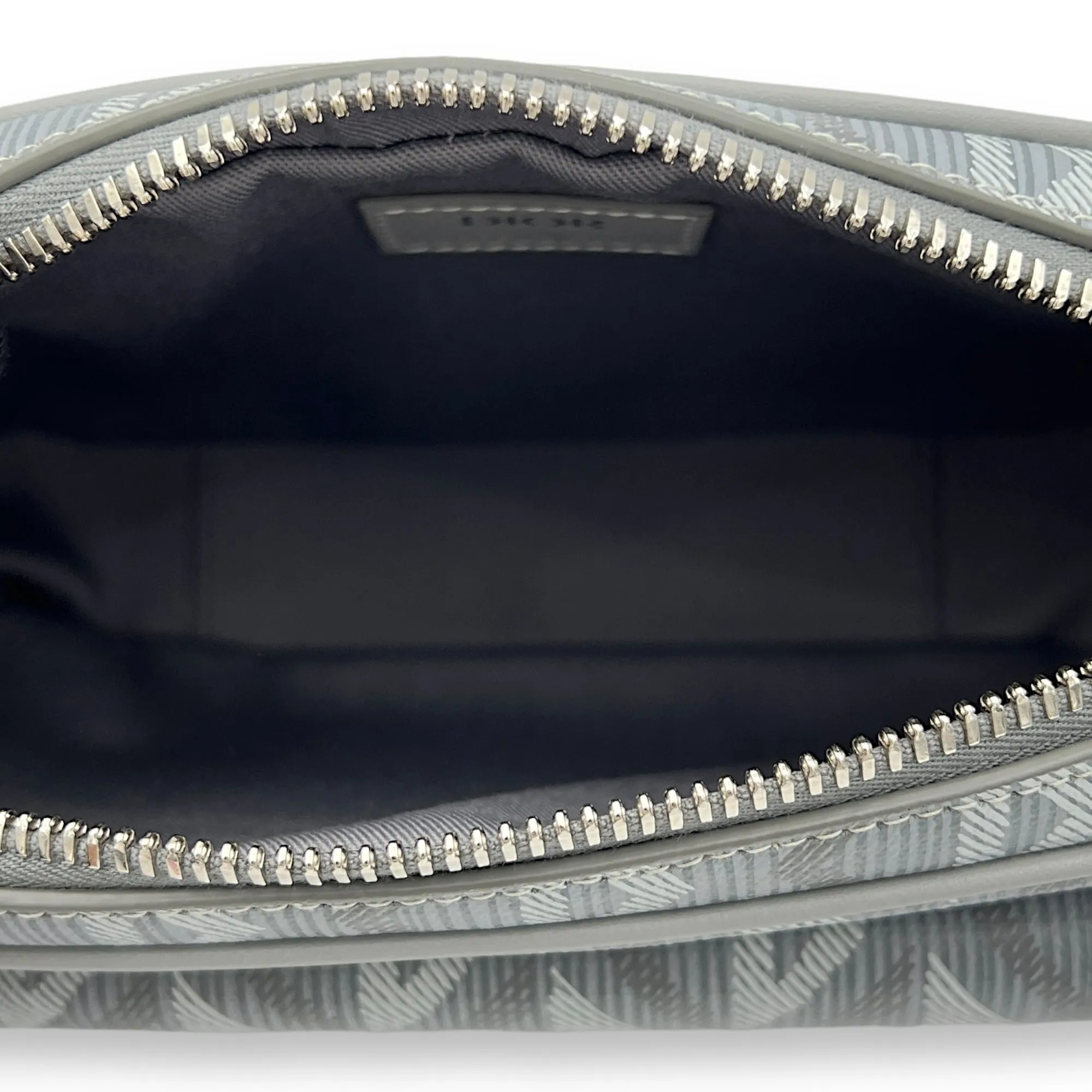 Hit The Road Grey Crossbody Bag in Coated Canvas, Silver hardware