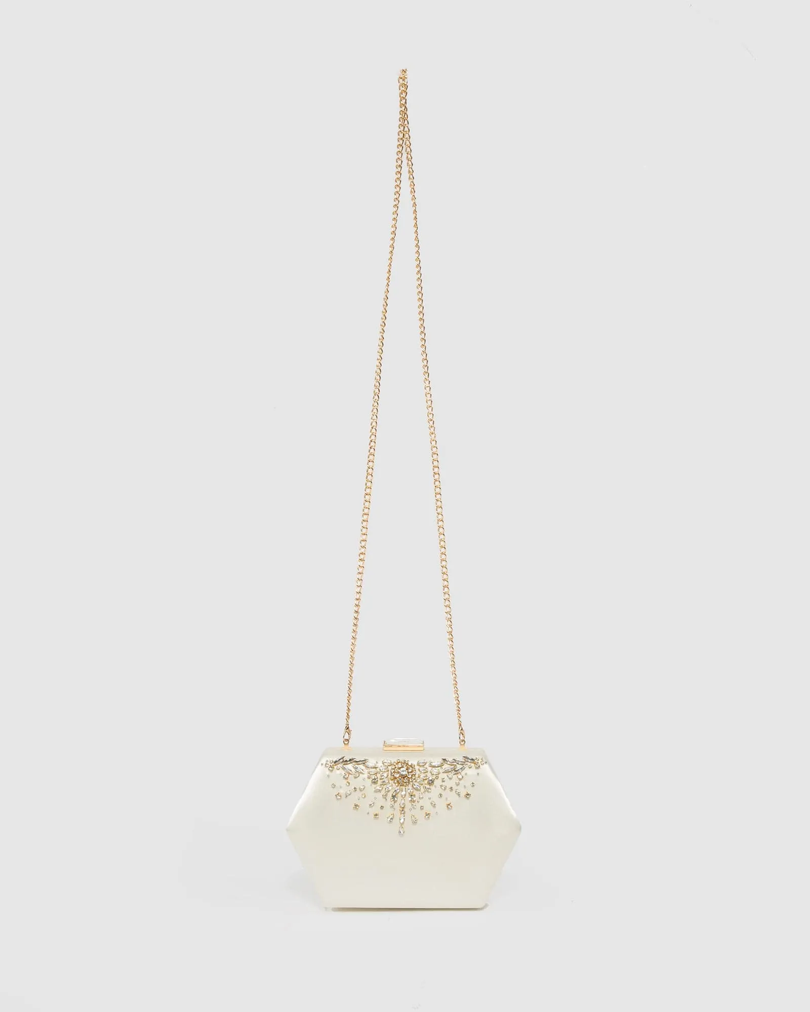 Ivory Evelyn Crystal Clutch Bag