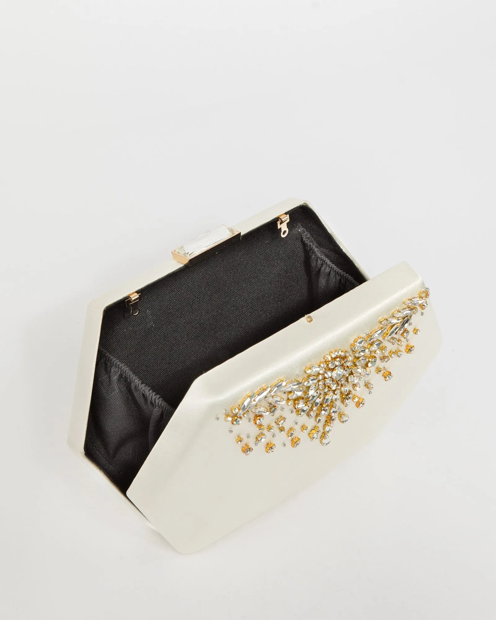 Ivory Evelyn Crystal Clutch Bag