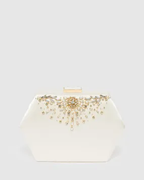 Ivory Evelyn Crystal Clutch Bag