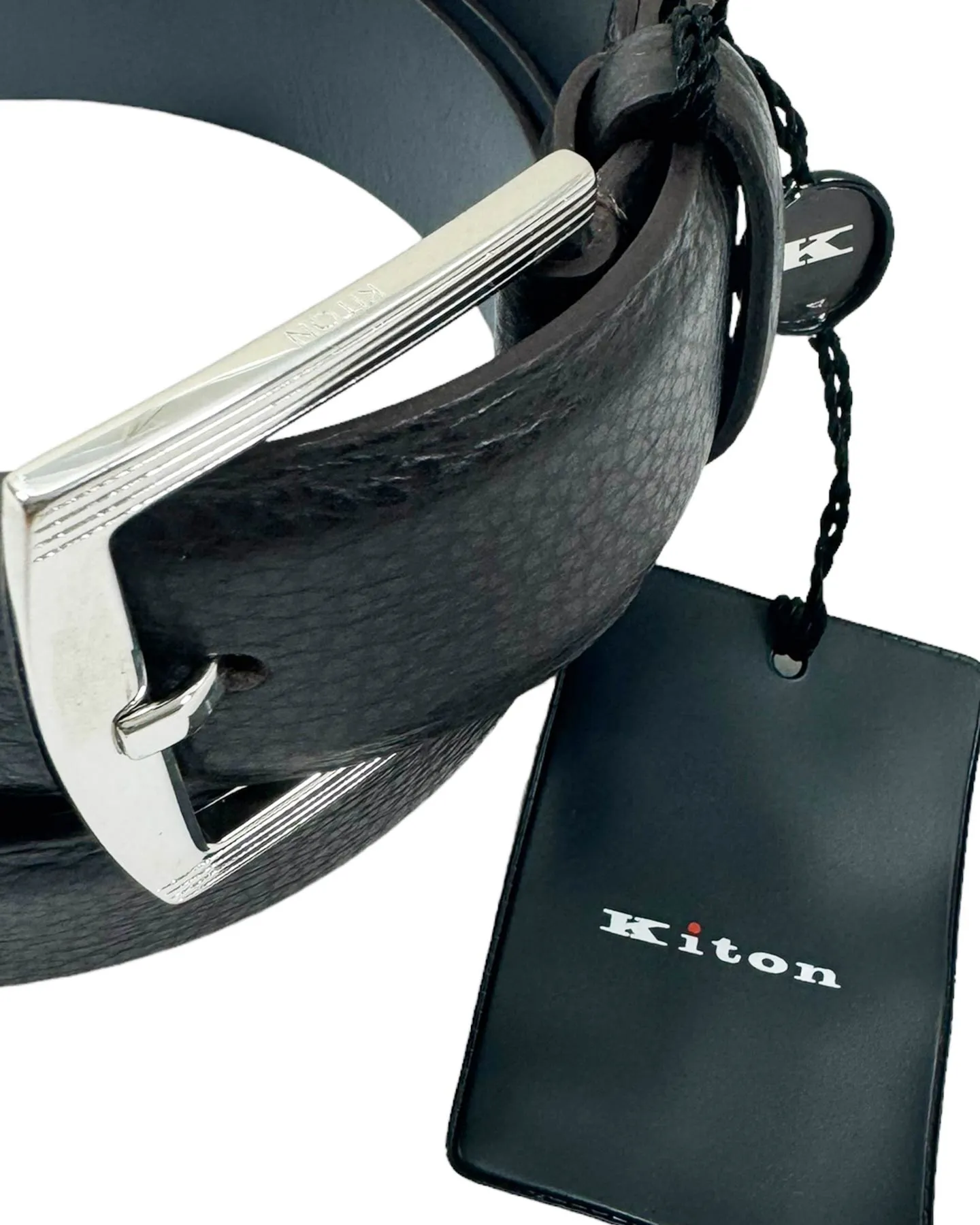 Kiton Belt Dark Brown Grain Leather - 115 / 46