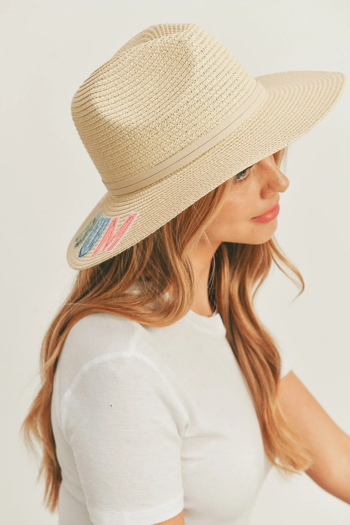 MH0115 Sequin Letter "Beach Bum" Panama Hat