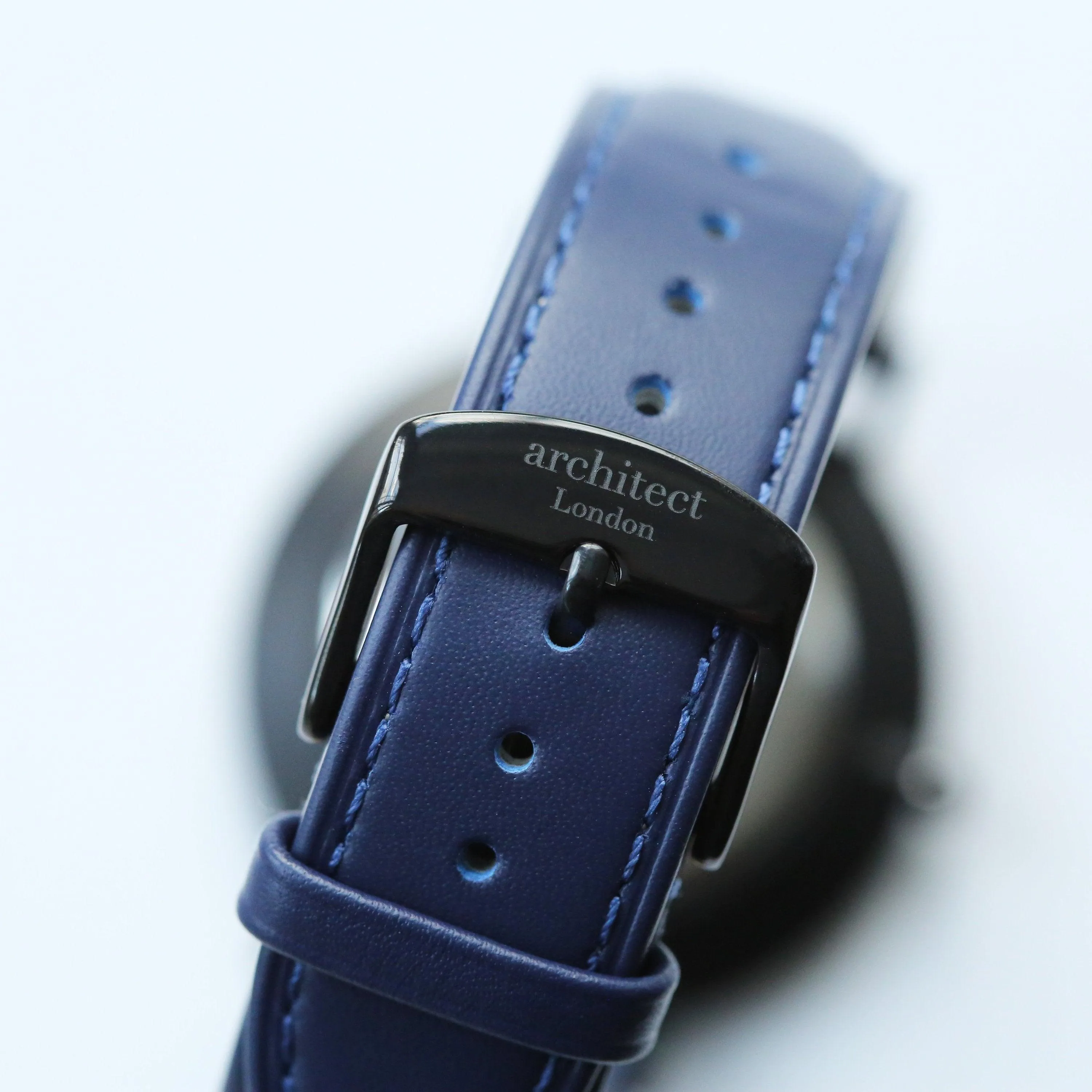 Modern Font Engraving - Men's Minimalist Watch   Admiral Blue Strap