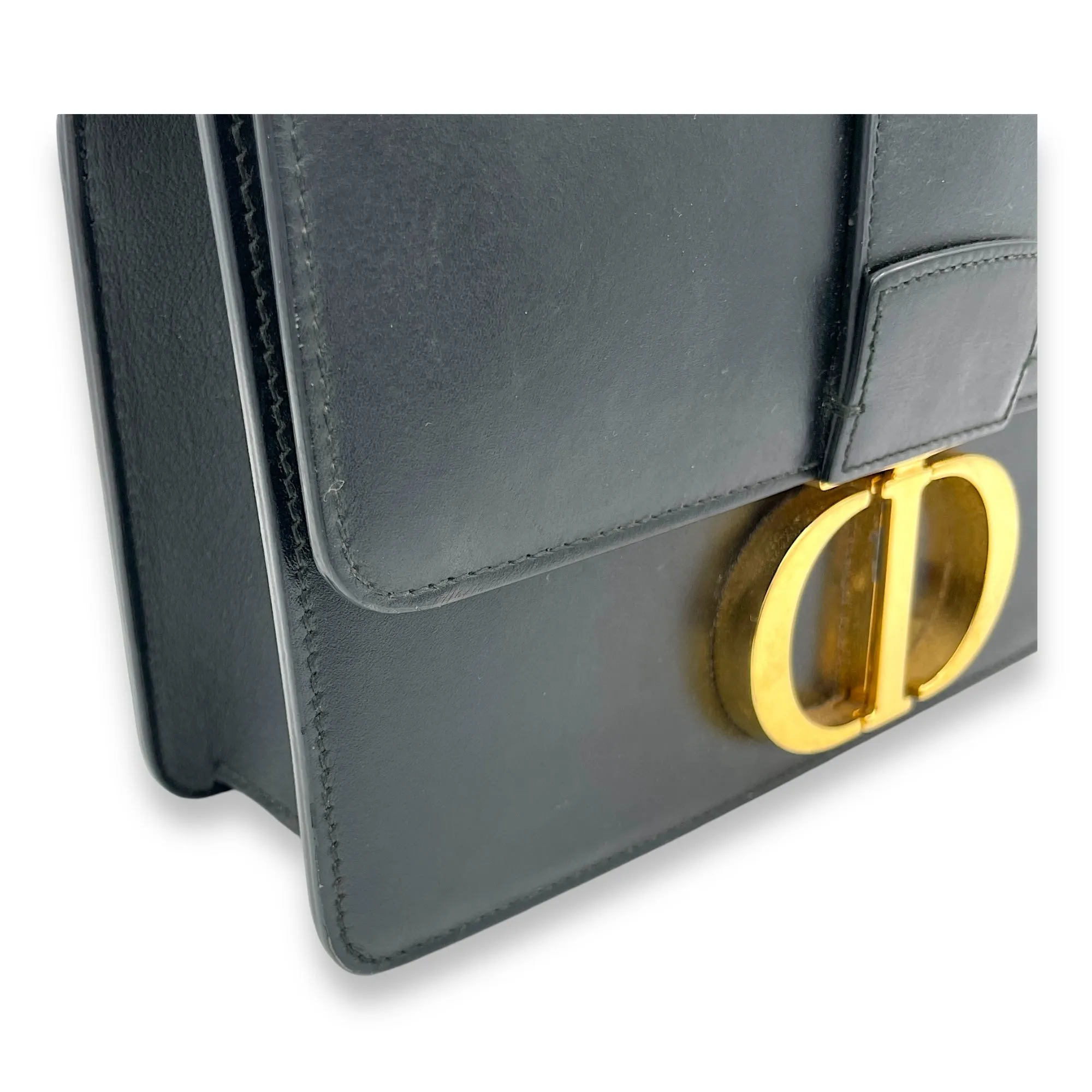 Montaigne Crossbody Bag Black in Calfskin, Gold hardware