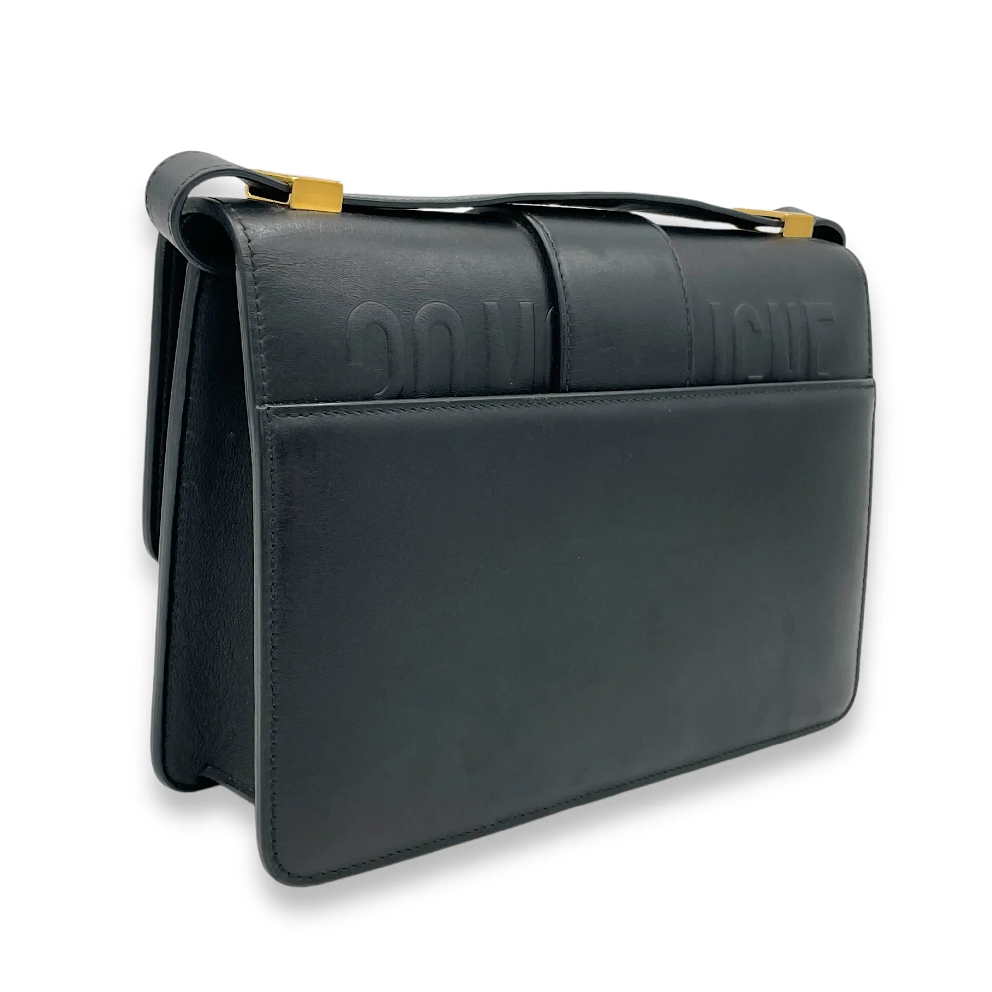 Montaigne Crossbody Bag Black in Calfskin, Gold hardware