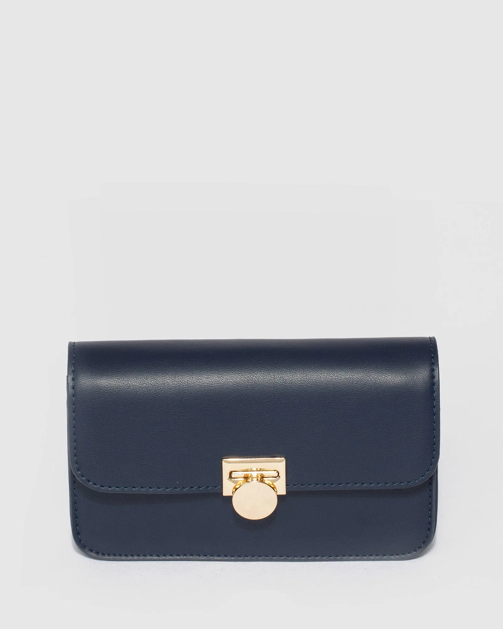 Navy Blue Eboni Hardware Crossbody Bag