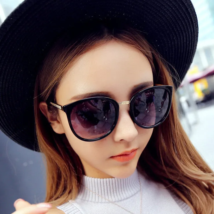 New fashion vintage Big Lenses brand design Metal sunglasses Luxury retro women's round sun glasses