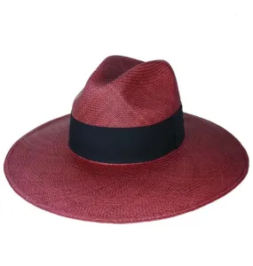 Panama Fedora - Brisa #3 - Wide 10cm Brim - Merlot