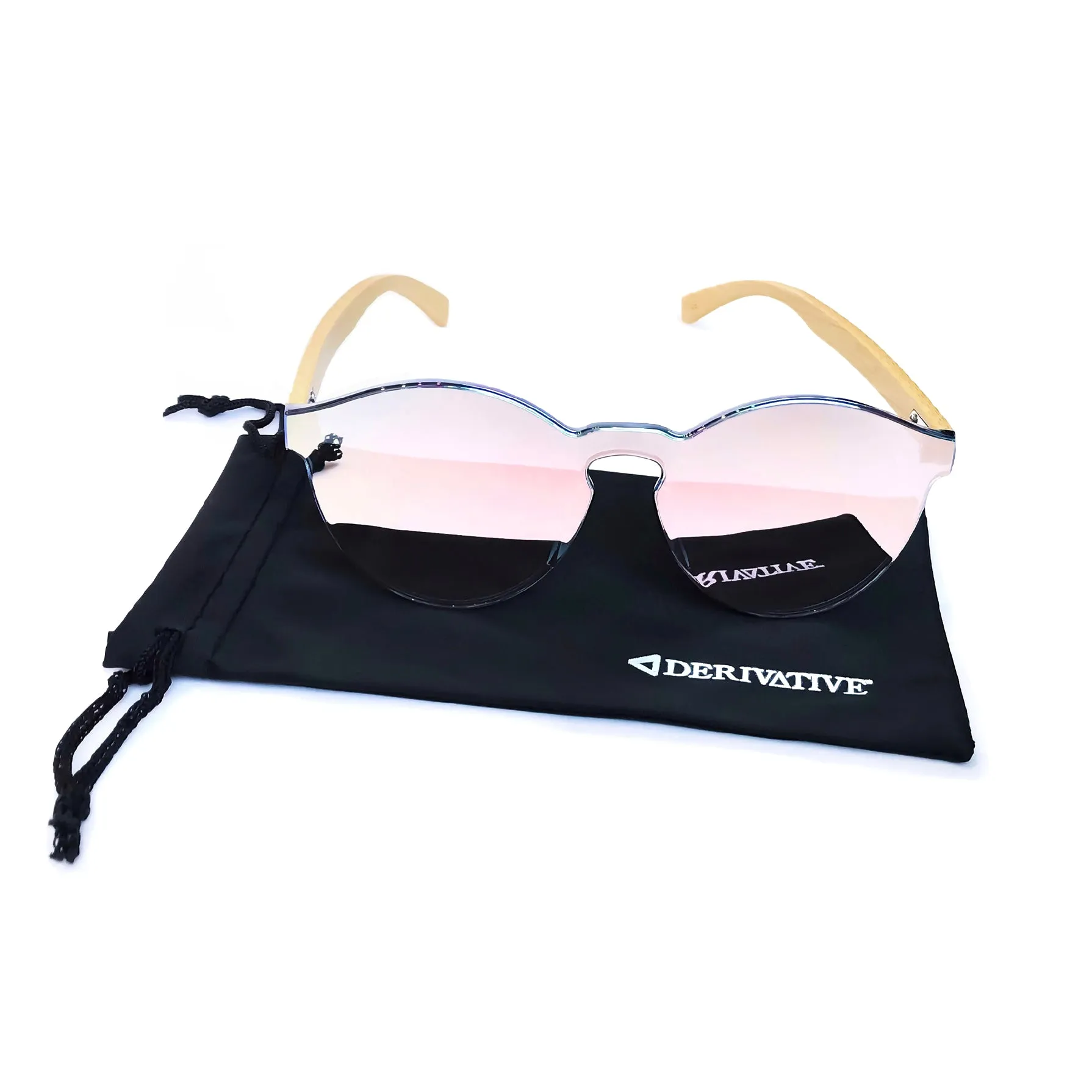 Pink Rimless Infinity Lens Sunglasses