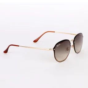 Ray-Ban Luxury Round Frame Gold Metal Hand Brown Sunglasses