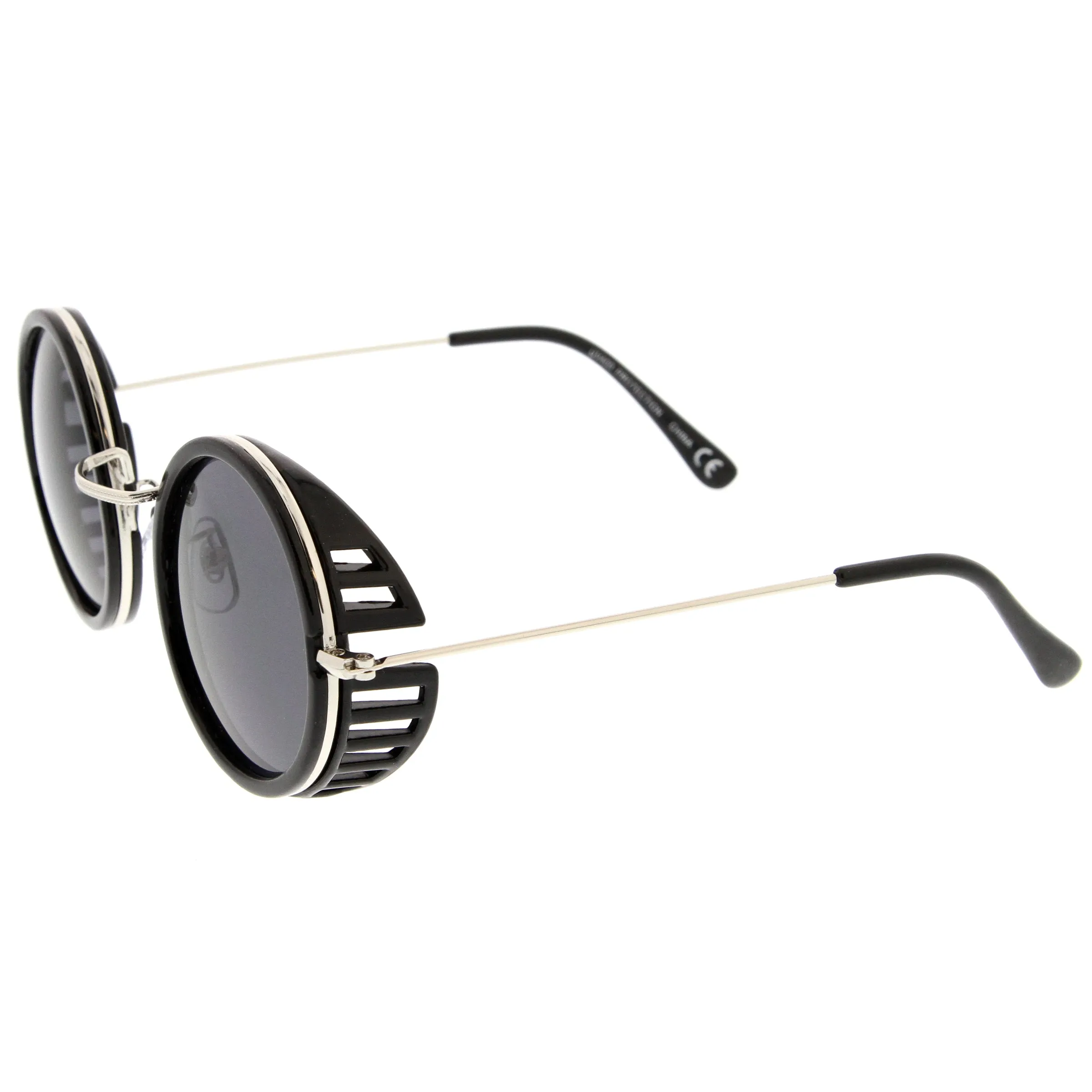 Retro Steampunk Sidecar Round Side Cover Sunglasses A766