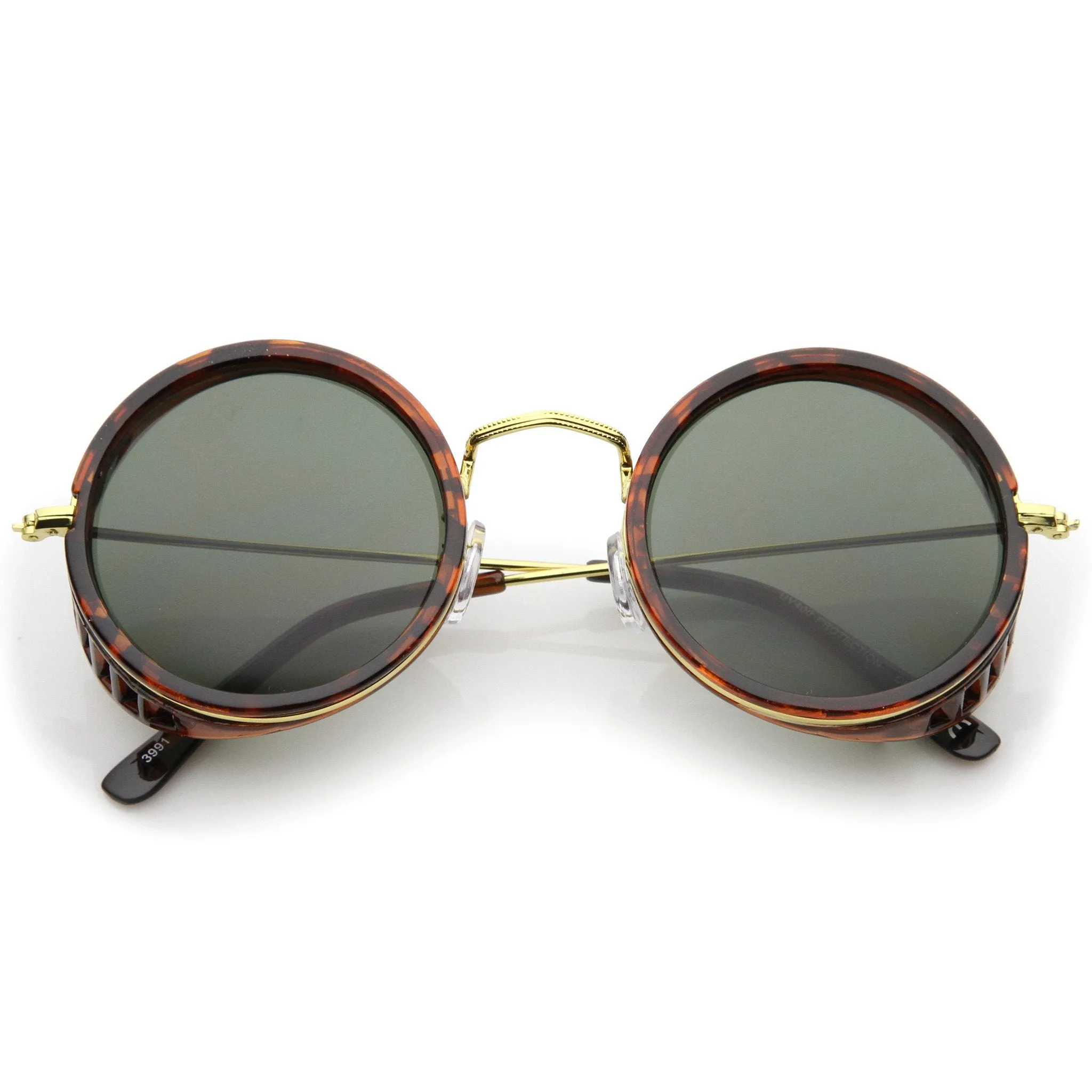 Retro Steampunk Sidecar Round Side Cover Sunglasses A766