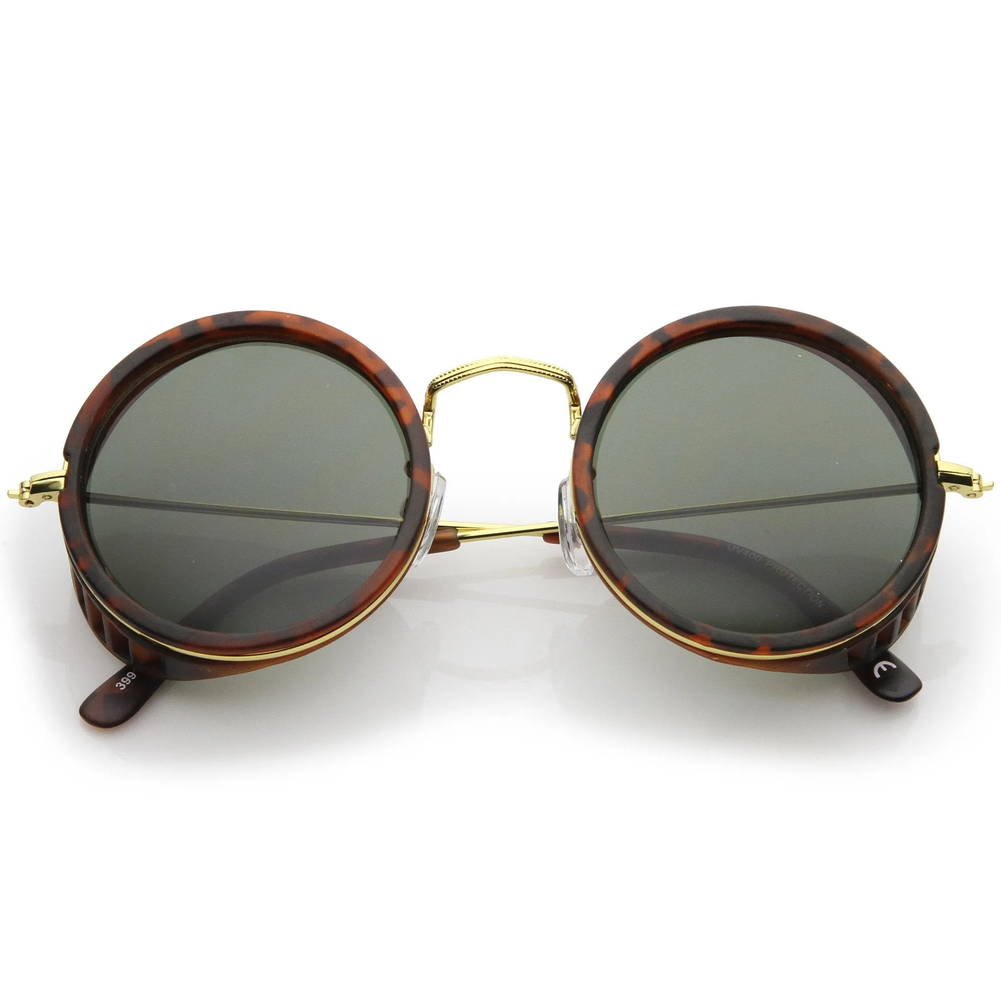 Retro Steampunk Sidecar Round Side Cover Sunglasses A766