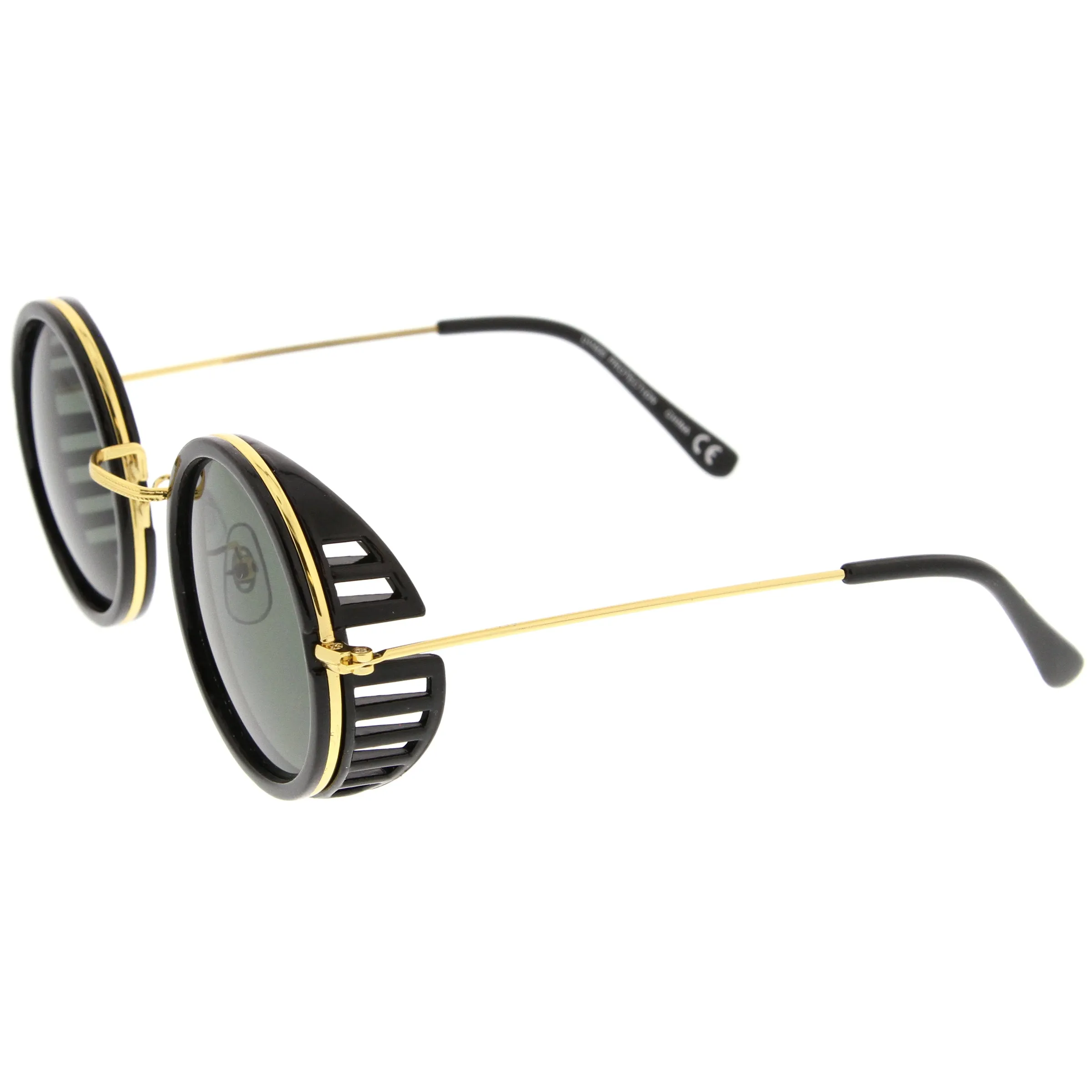 Retro Steampunk Sidecar Round Side Cover Sunglasses A766