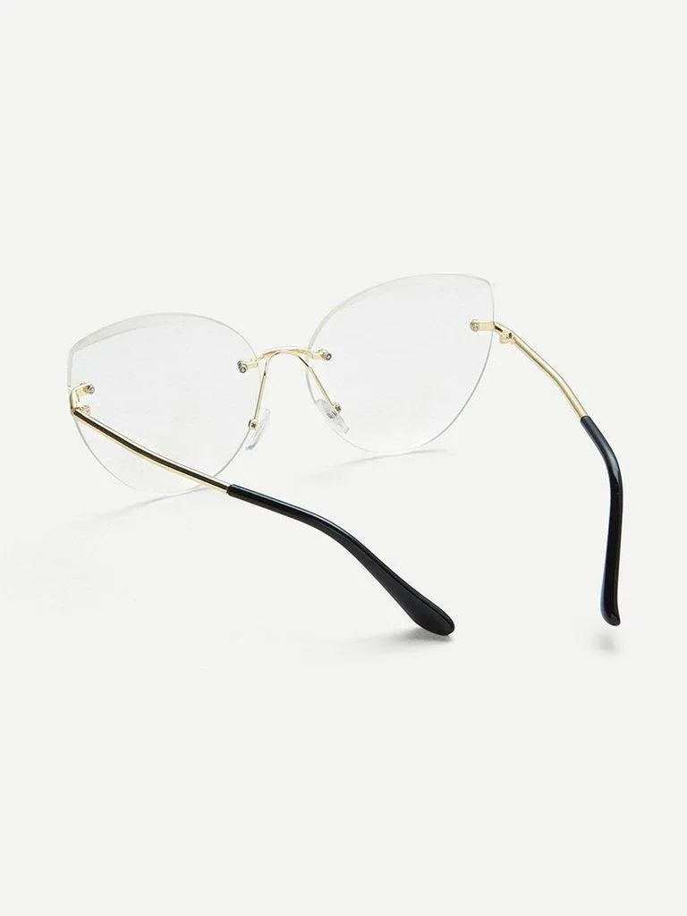 Rimless Cat Eye Glasses