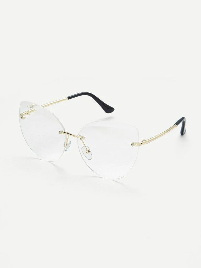 Rimless Cat Eye Glasses