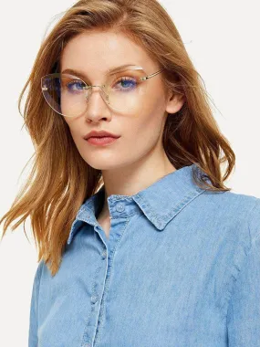 Rimless Cat Eye Glasses